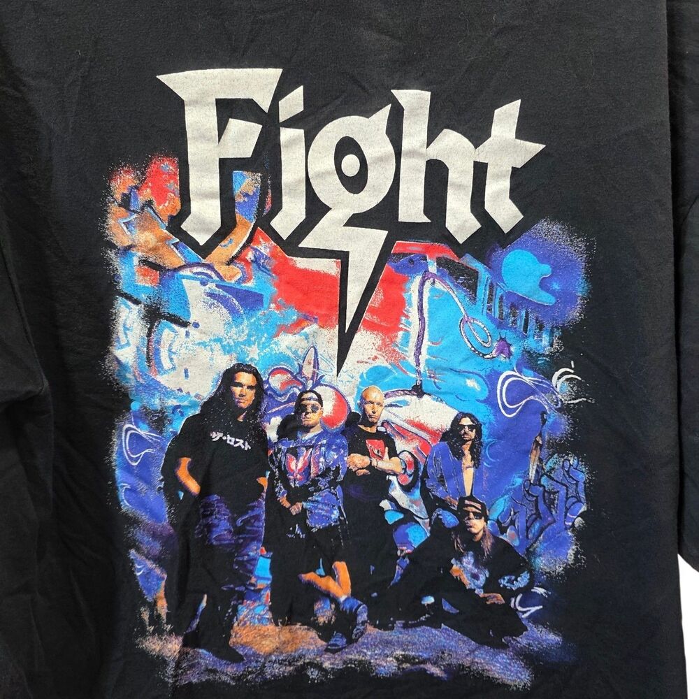 Vintage Fight Nu Metal Band Tee XL 90s Rap Rock Graphic T Shirt Black USA